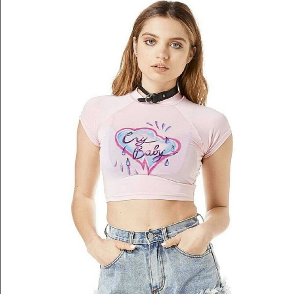 UNIF Cry Baby mock neck crop